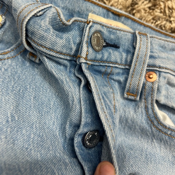 Levi's Big E Premium Denim Wedgie Straight Jeans Sz 26 Light Wash - Picture 4 of 8